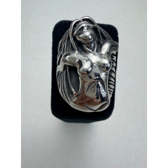 Unbranded Other - Stainless Steel Sculptural Nude Woman Art Ring Statement Biker Ring Unisex